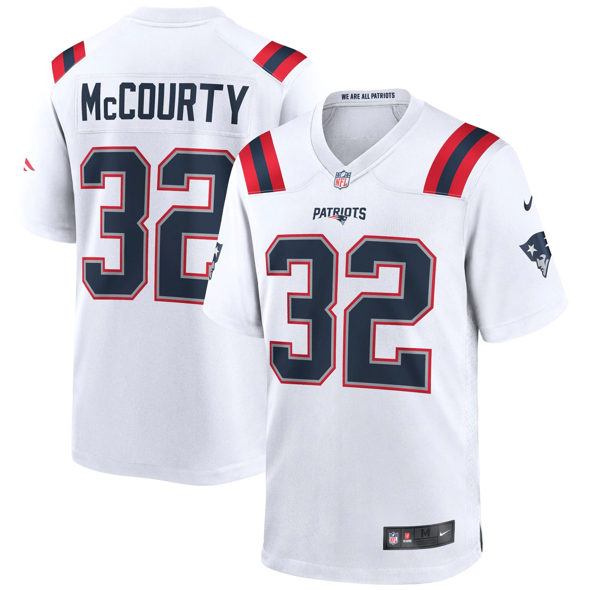 Men New England Patriots #32 Devin McCourty Nike White Game NFL Jersey->new england patriots->NFL Jersey